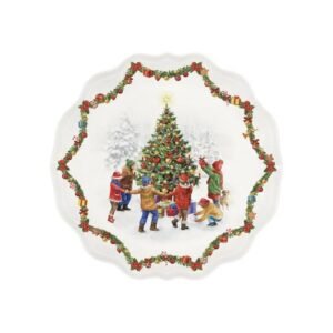 Plato Torta Round Dance Navidad