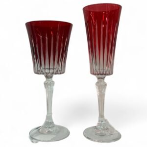 SET X 6 COPAS DE COLOR ROJO PARA CHAMPAÑA