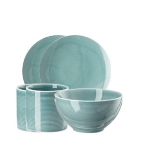 SET X 4 VAJILLA DIARIO ICE BLEU