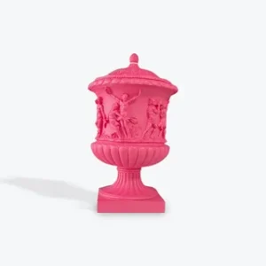 Florero Con Tapa Romano Rojo