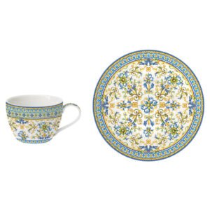 Set X 6 Tazas De Café C/Platos Limones