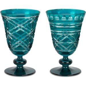 Set X 2 Copas Talladas Azules / Baci